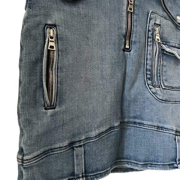 RtA Gisele Deconstructed Cargo Denim Mini Skirt Size S - Picture 5 of 12
